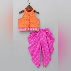 Little Muffet: Orange & Pink Baby Outfit